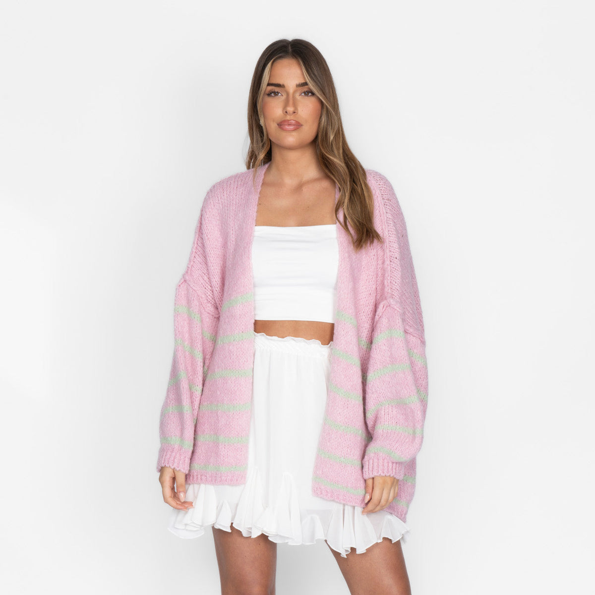 CASUALCOZY Cardigan rayé