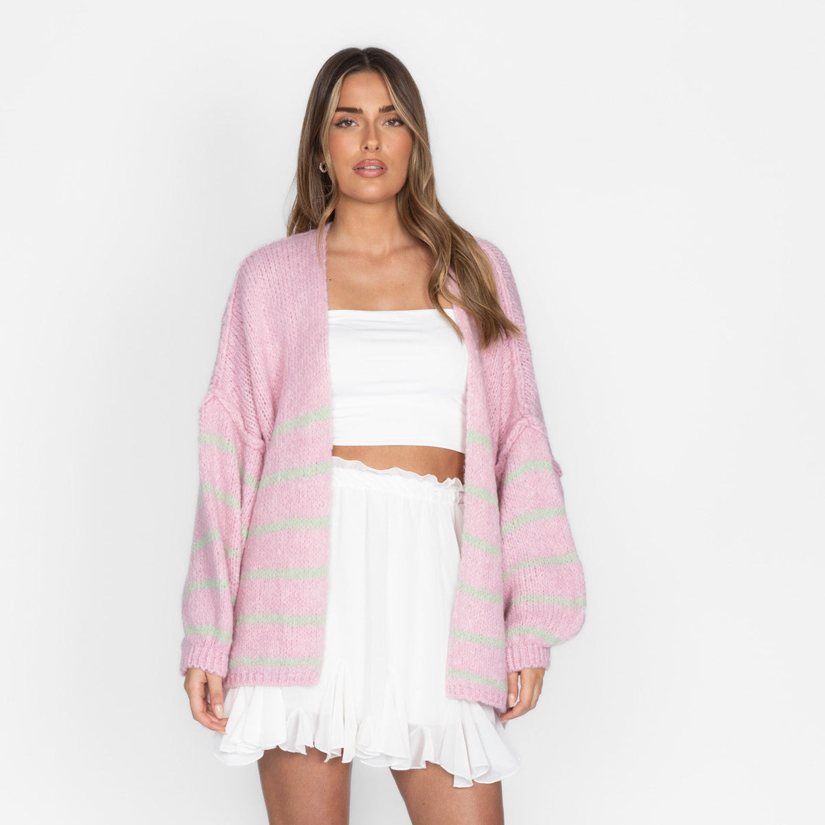 CASUALCOZY Cardigan rayé