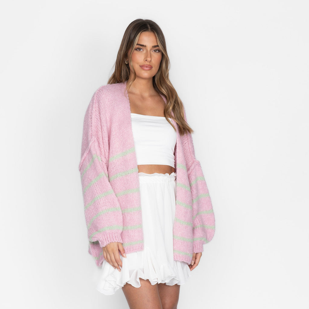 CASUALCOZY Cardigan rayé