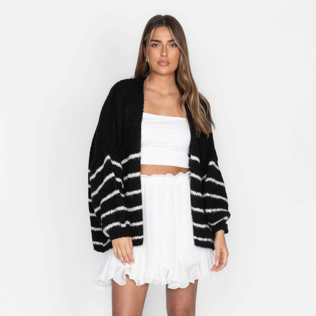 CASUALCOZY Cardigan rayé