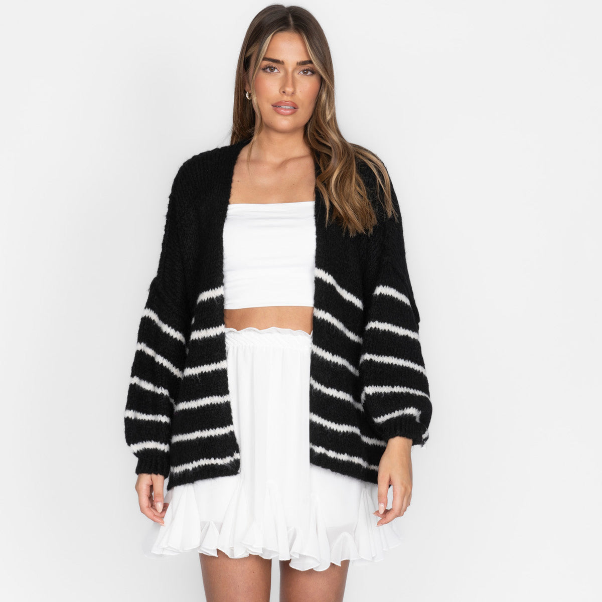 CASUALCOZY Cardigan rayé