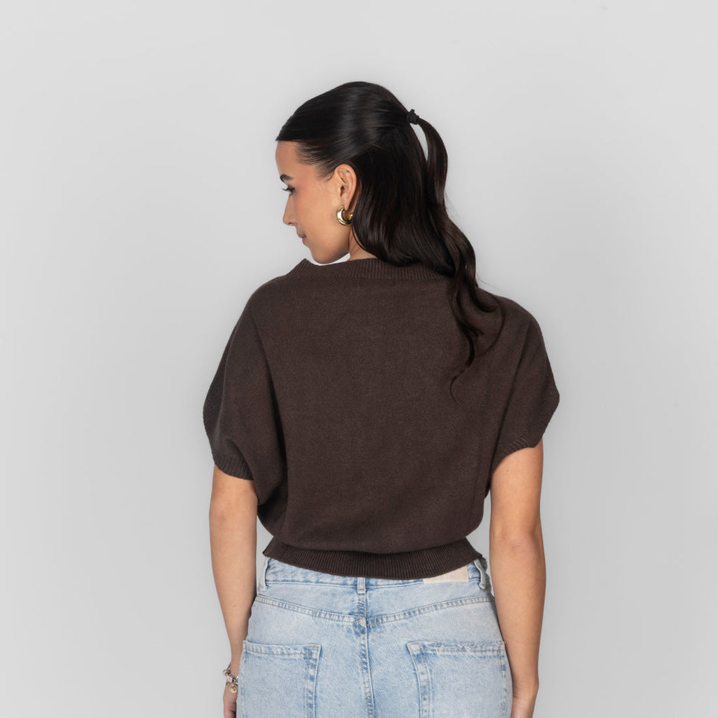 Top en maille sans manches