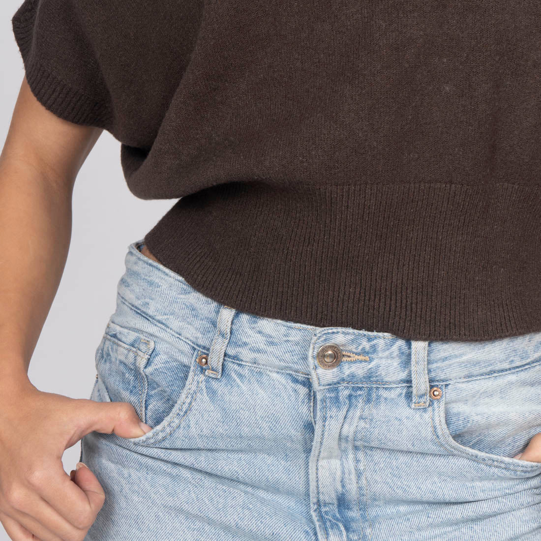 Top en maille sans manches