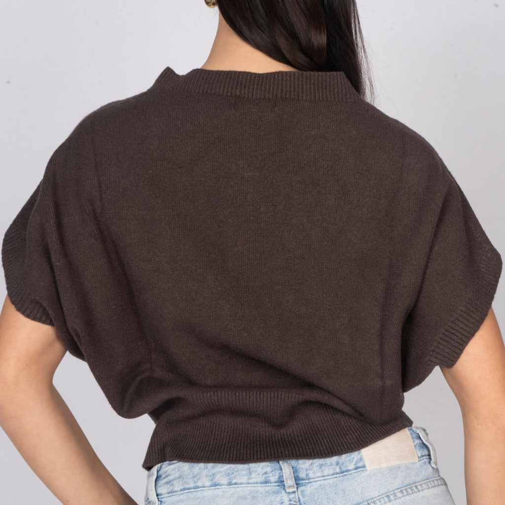 Top en maille sans manches
