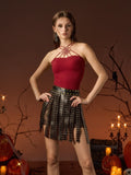Jupe élégante à œillets et franges Embrisa