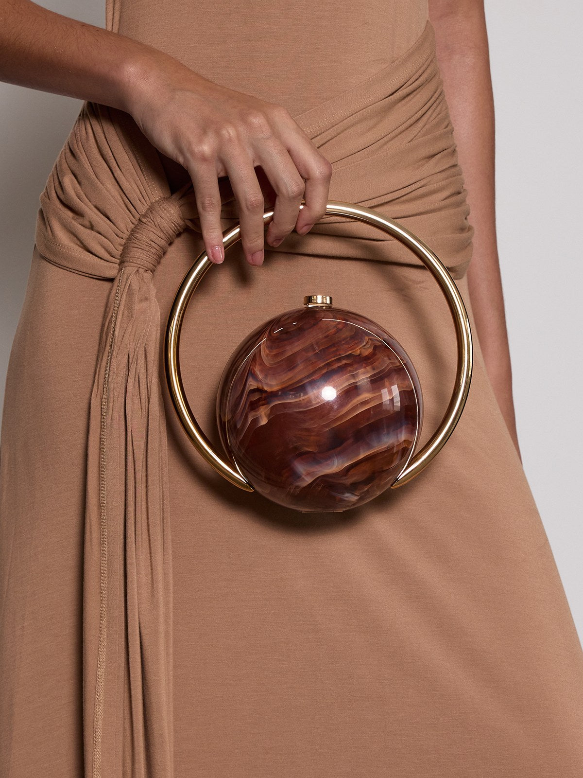 Exoryxa Sac rond élégant effet marbre