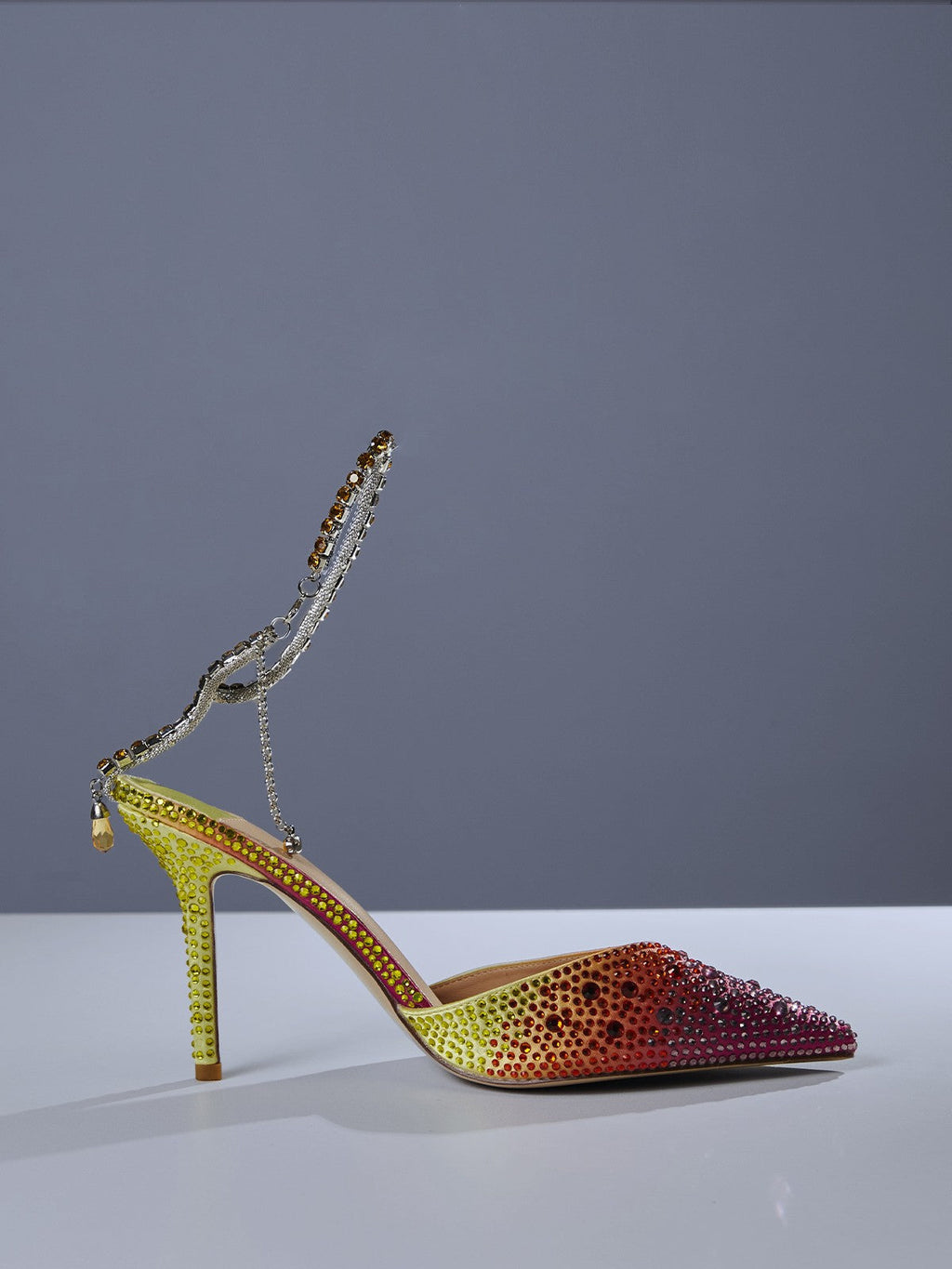 Escarpins glamour Lyre à franges en cristaux