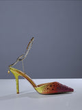 Escarpins glamour Lyre à franges en cristaux
