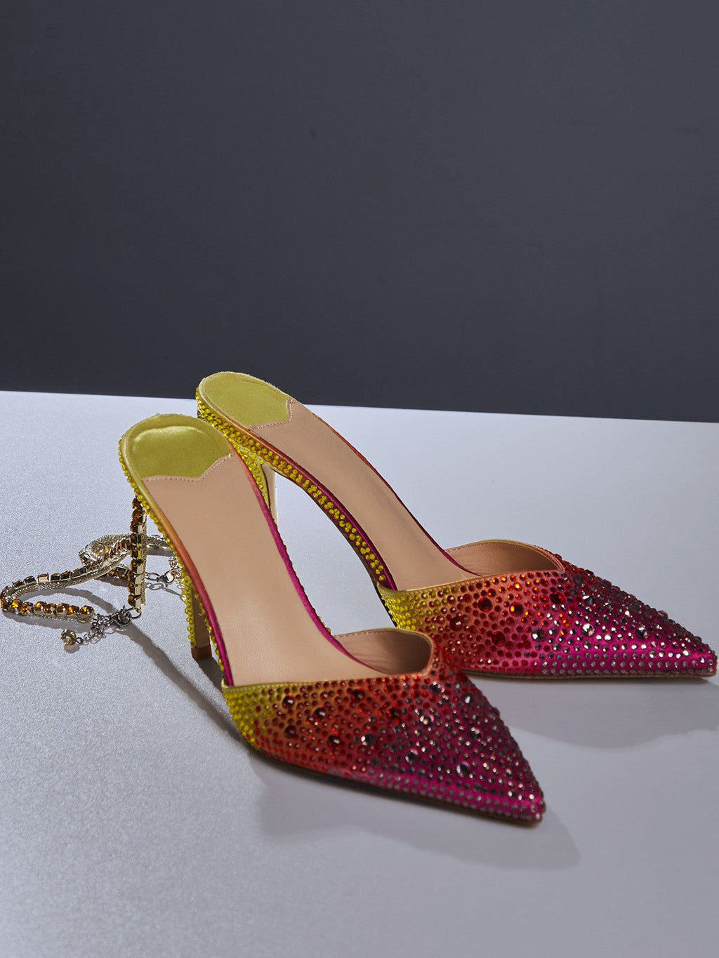 Escarpins glamour Lyre à franges en cristaux