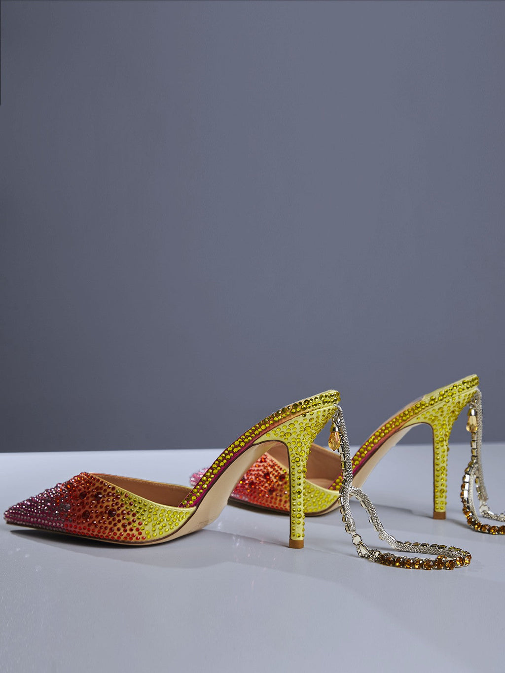 Escarpins glamour Lyre à franges en cristaux