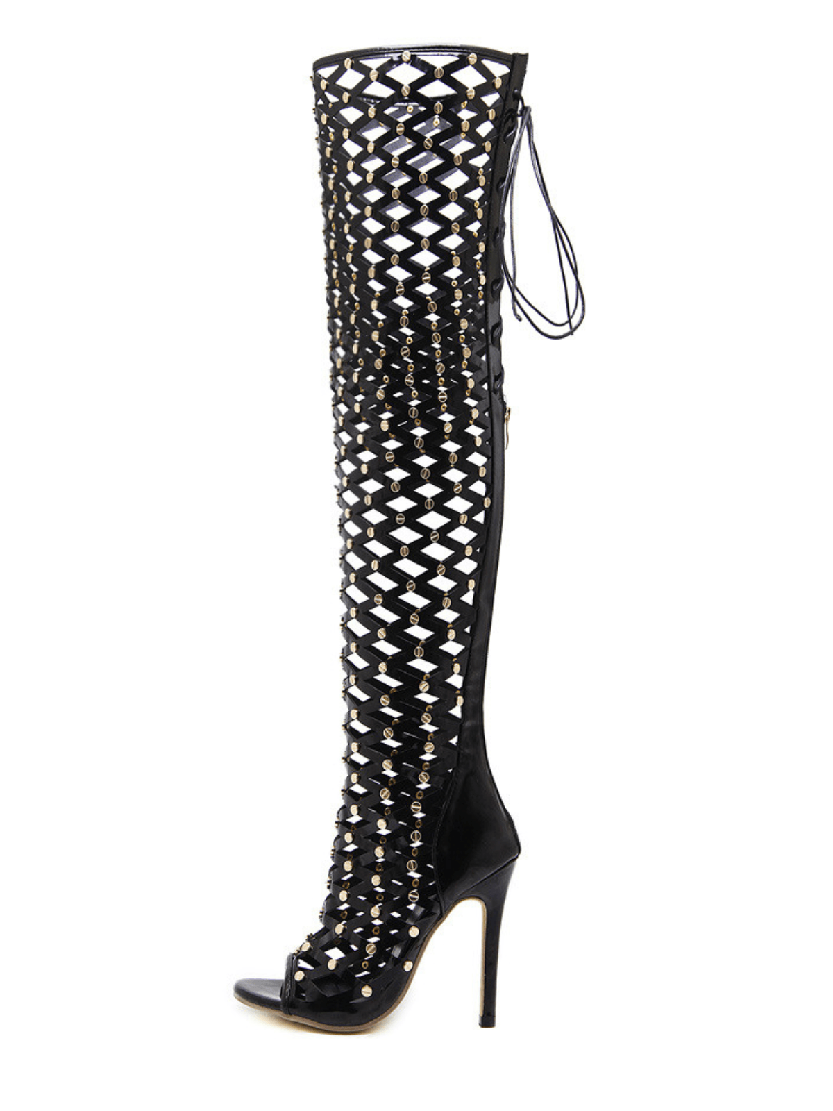 Bottes Maison ajourées en mesh à lacets
