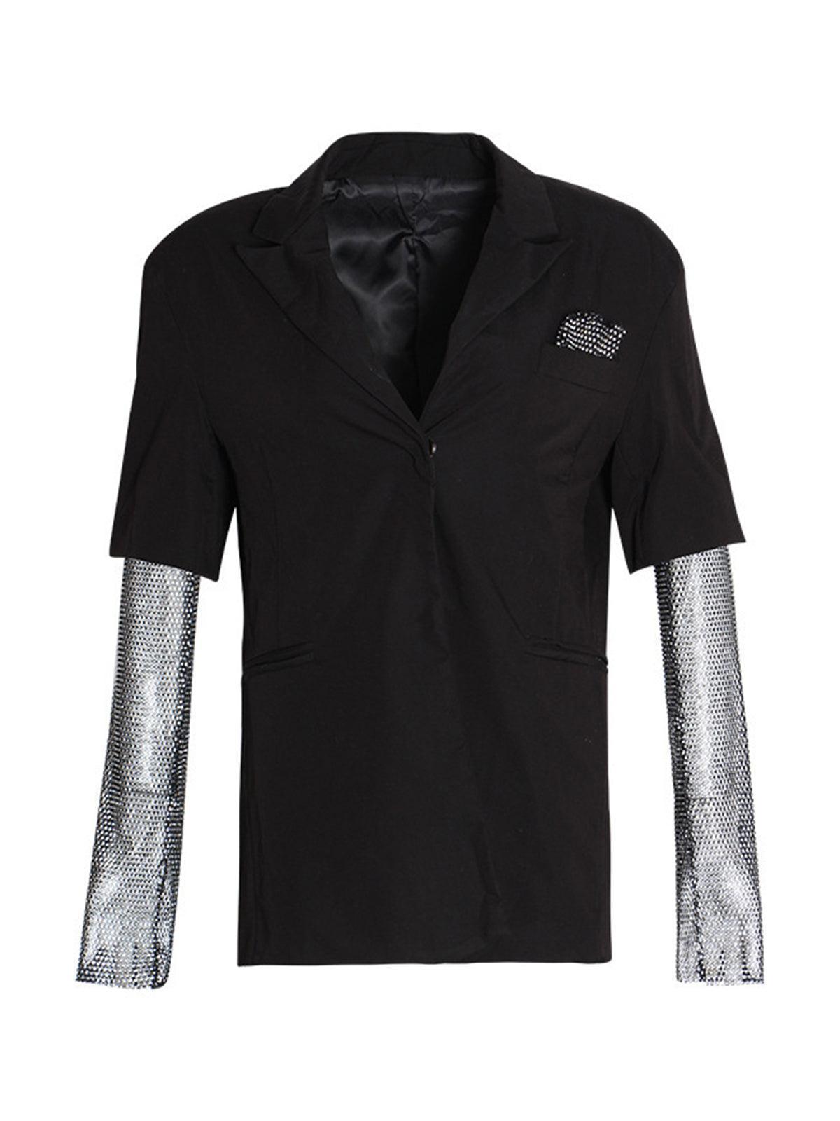Blazer élégant Odelia en mesh à manches longues