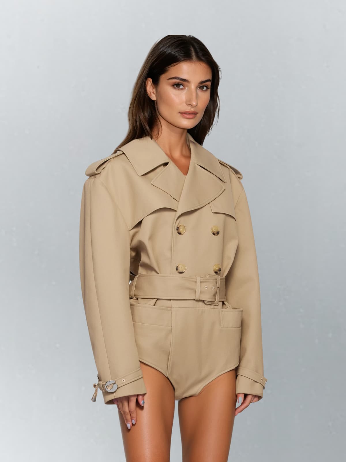 Trench-coat élégant Pacari à col à revers