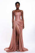 Alix  Robe maxi asymétrique froncée, rose