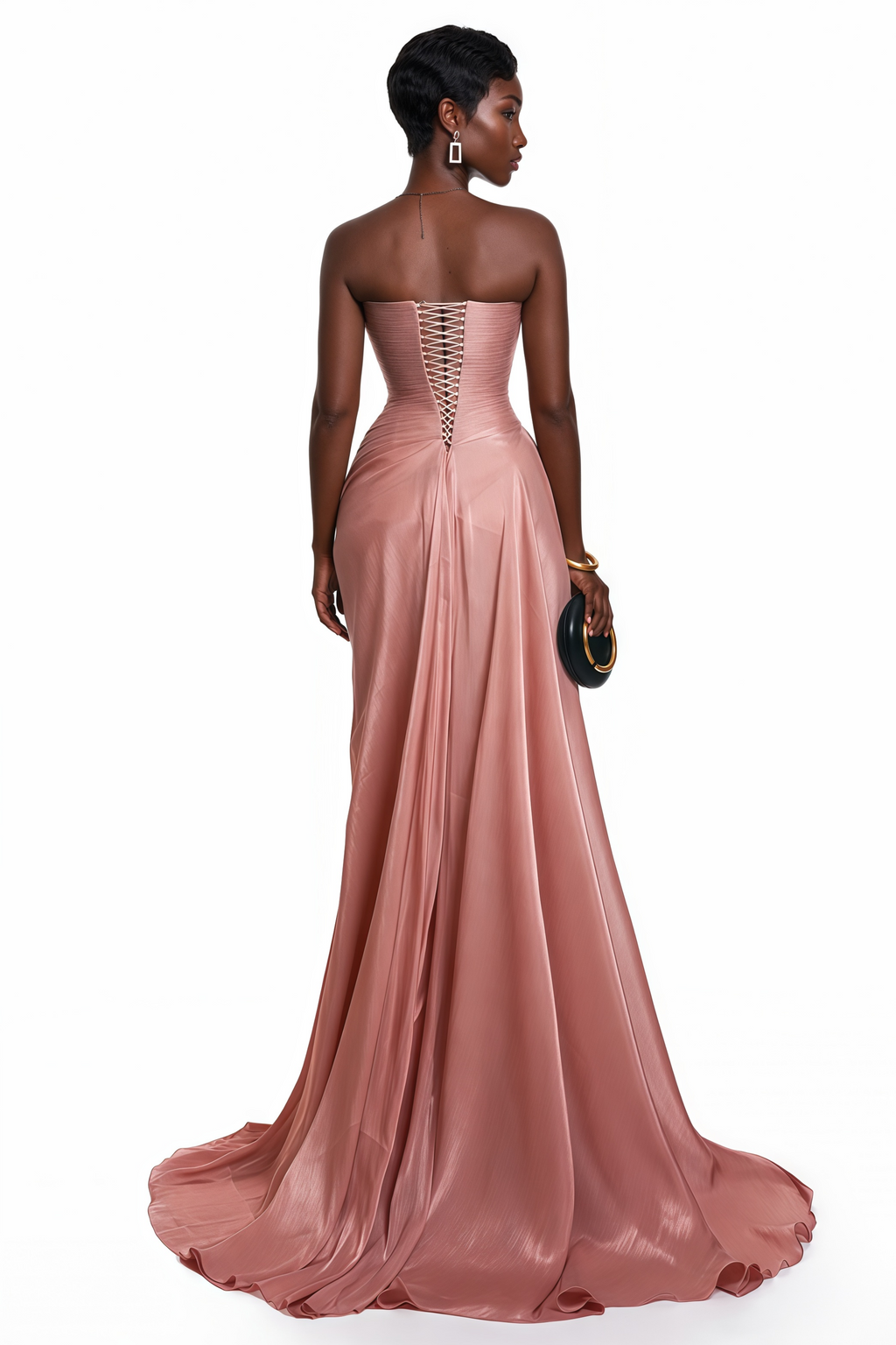 Alix  Robe maxi asymétrique froncée, rose