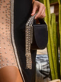 Yelmar Sac à bandoulière glamour à franges et strass