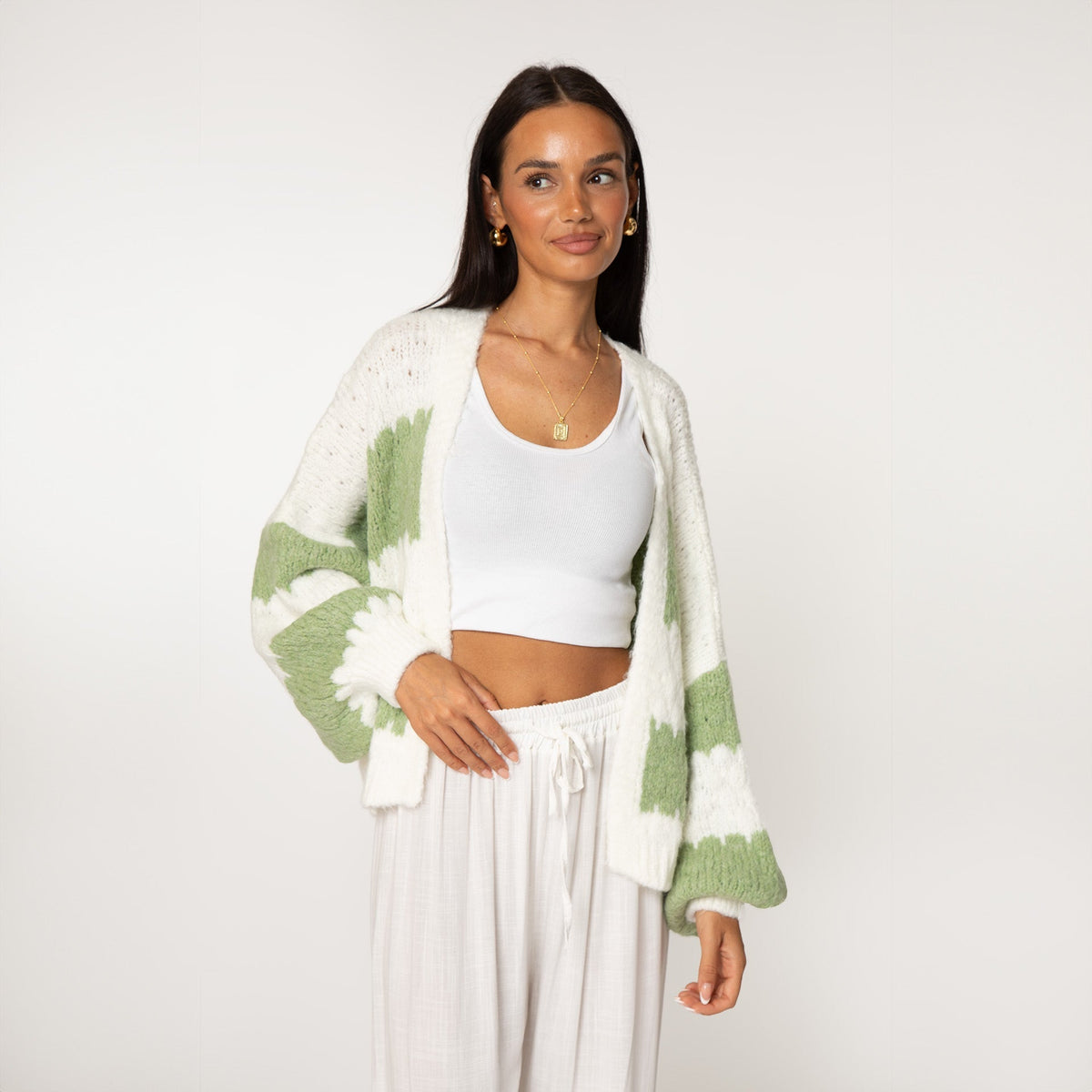 Cardigan oversize à rayures audacieuses