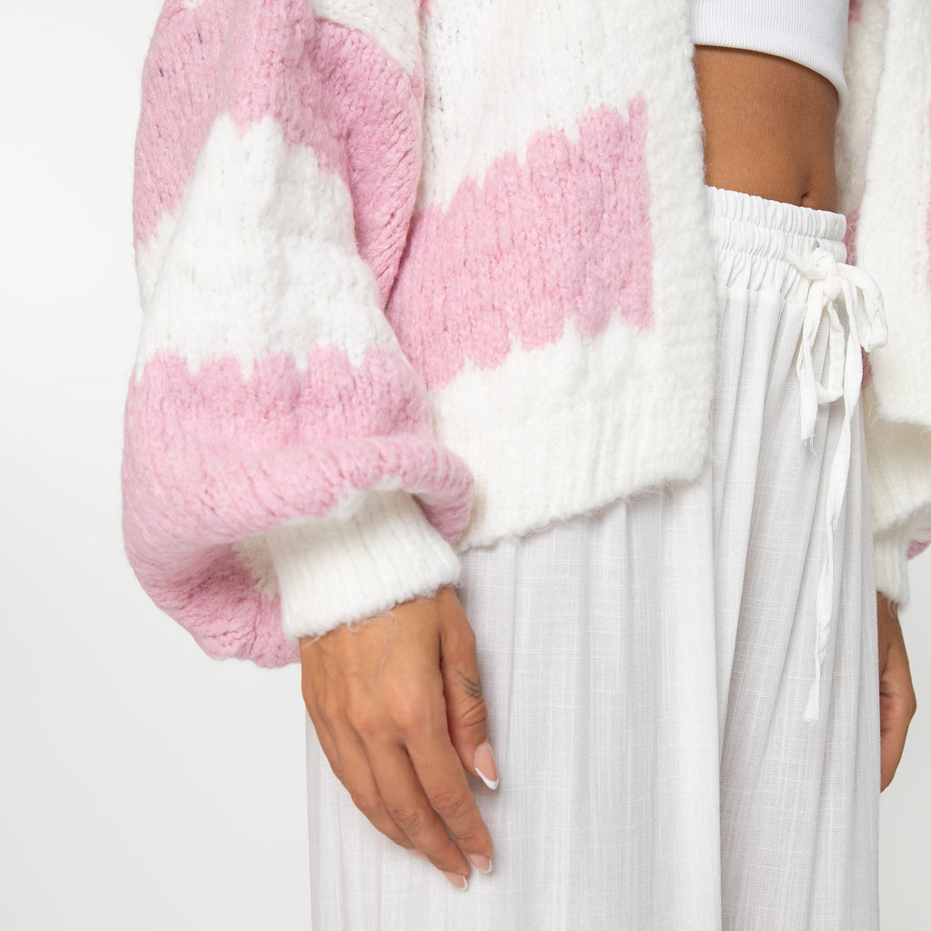 Cardigan oversize à rayures audacieuses