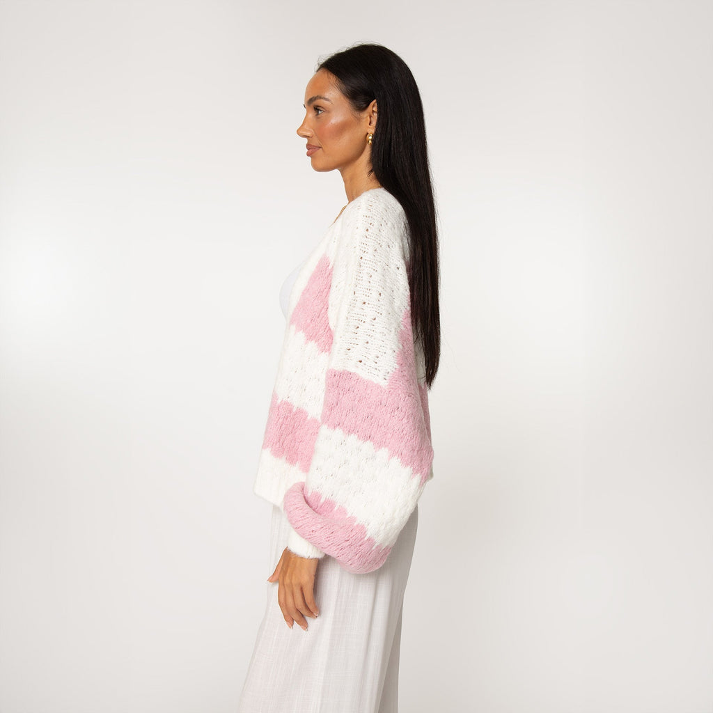 Cardigan oversize à rayures audacieuses