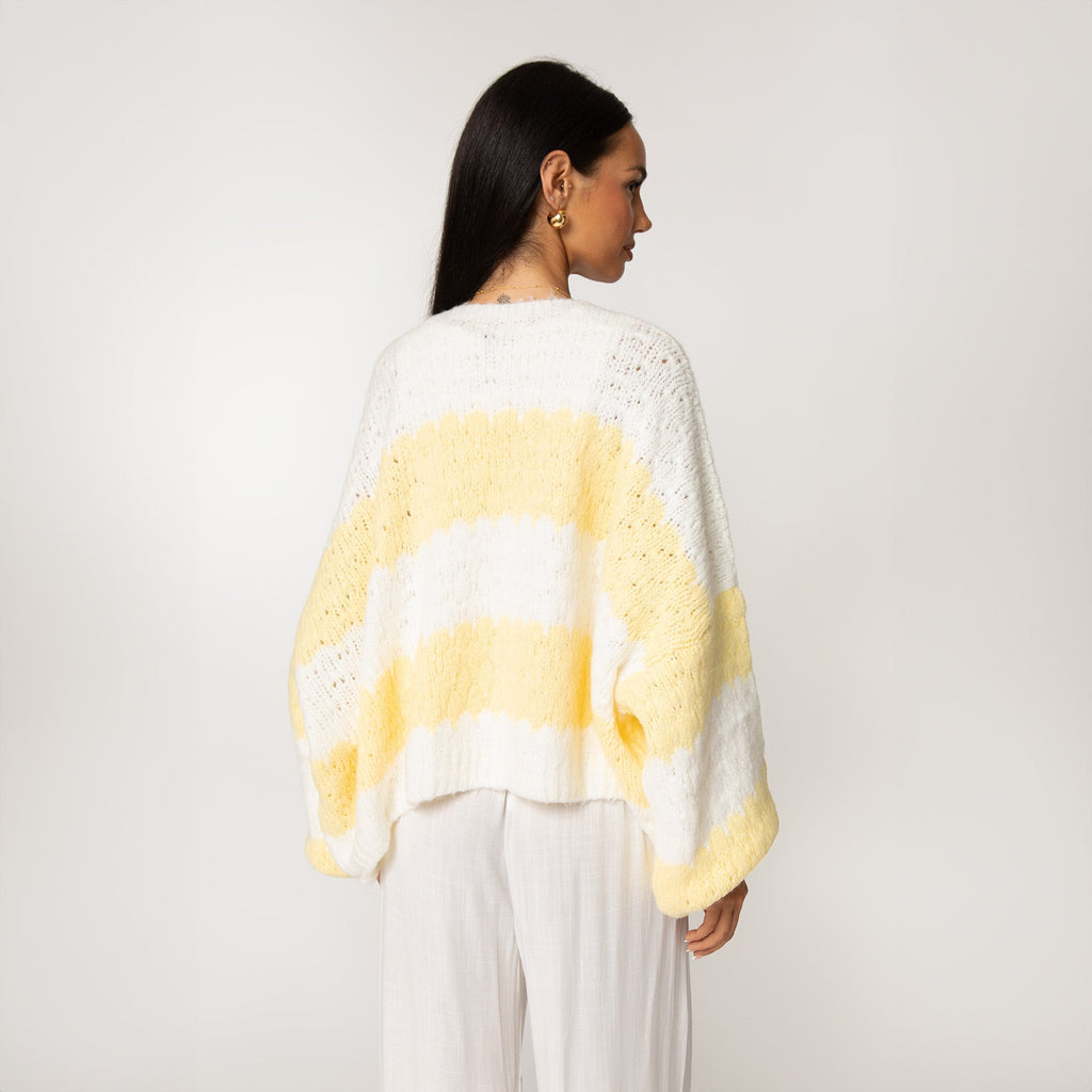 Cardigan oversize à rayures audacieuses