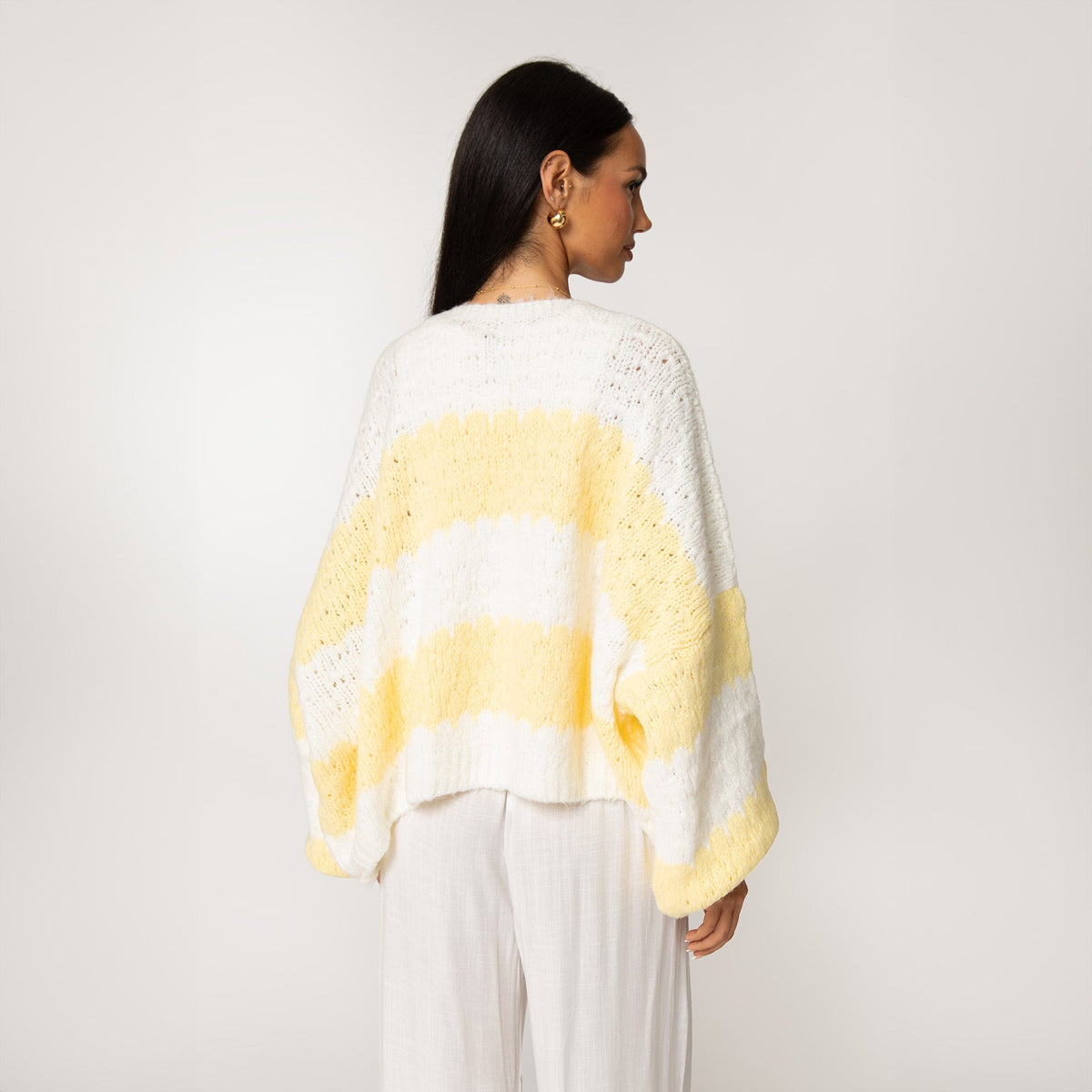 Cardigan oversize à rayures audacieuses