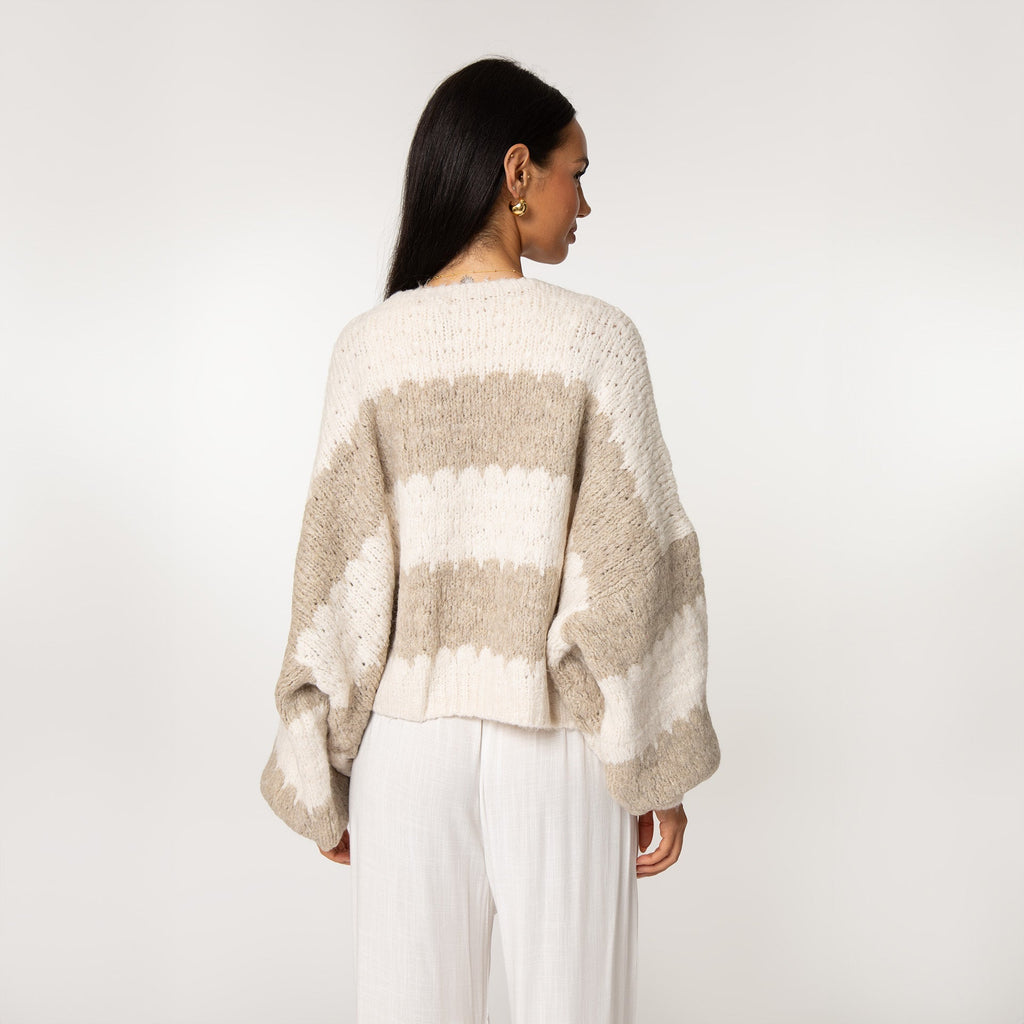 Cardigan oversize à rayures audacieuses