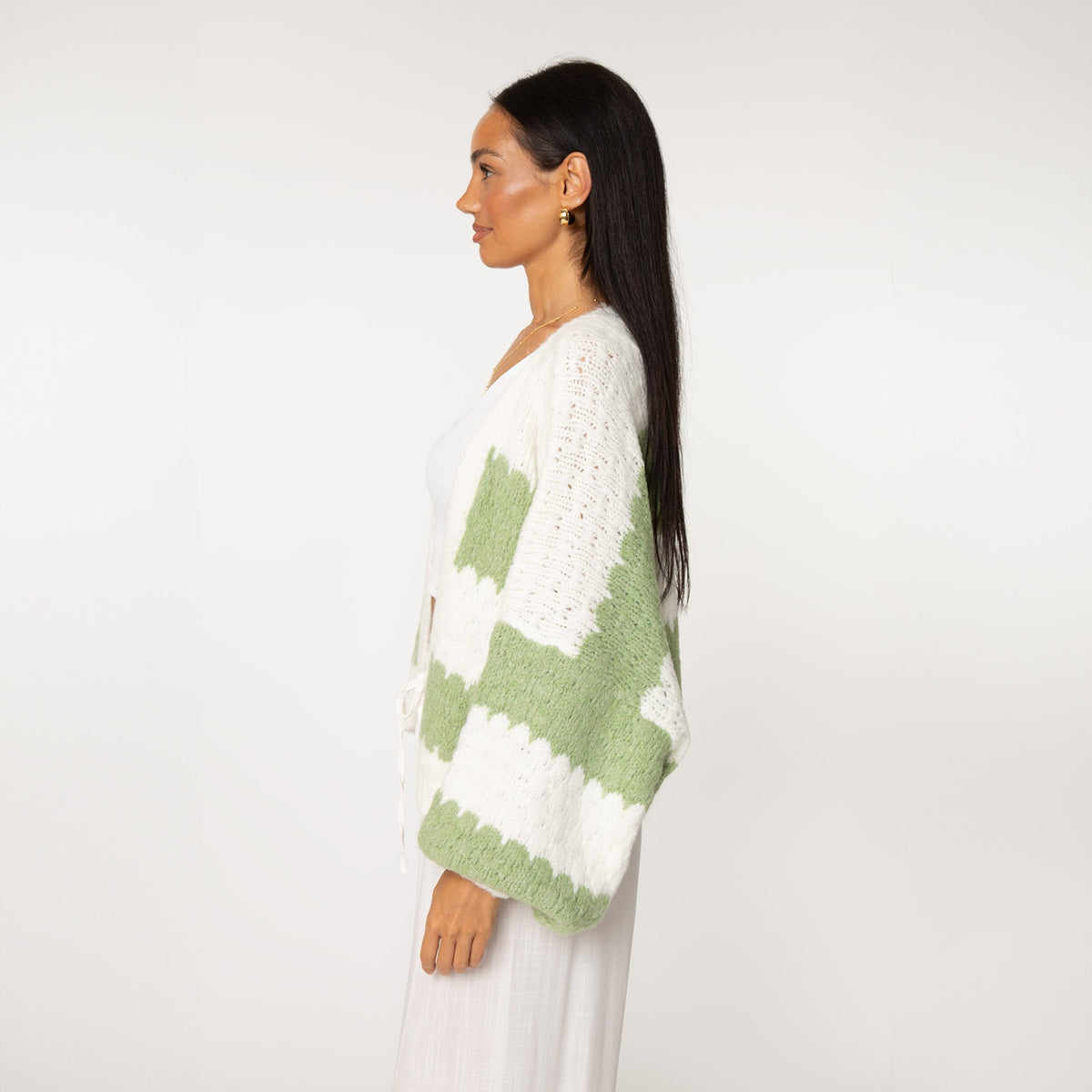 Cardigan oversize à rayures audacieuses