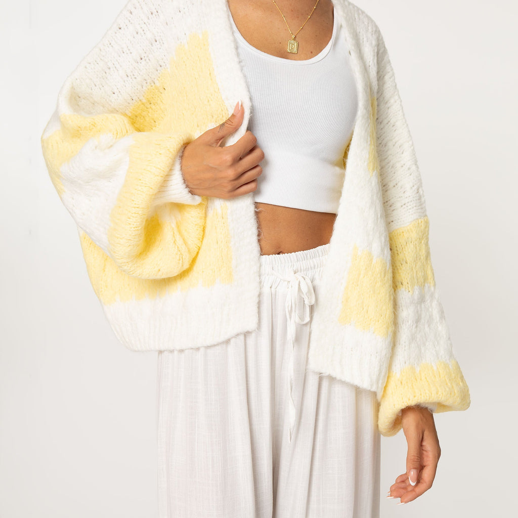 Cardigan oversize à rayures audacieuses