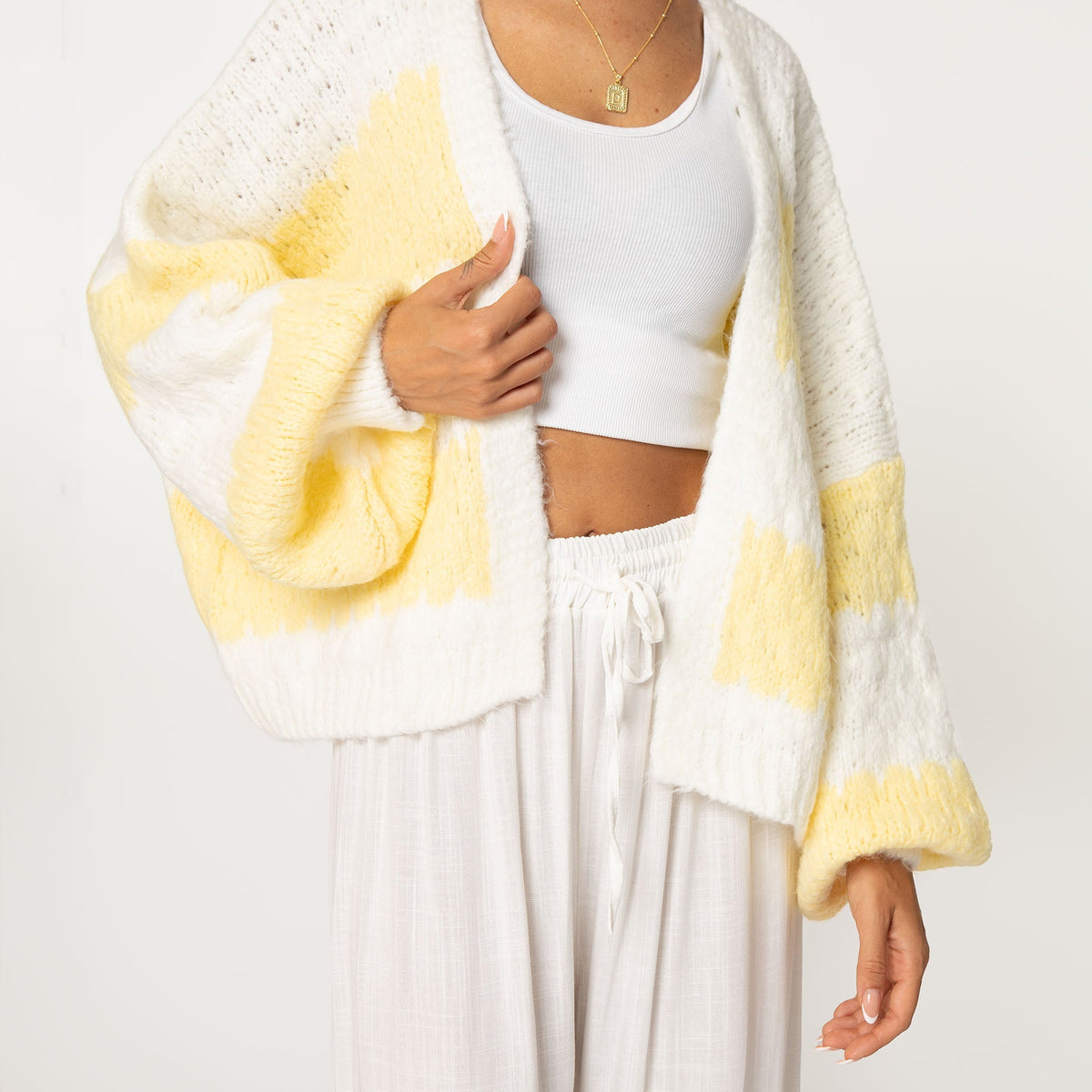 Cardigan oversize à rayures audacieuses