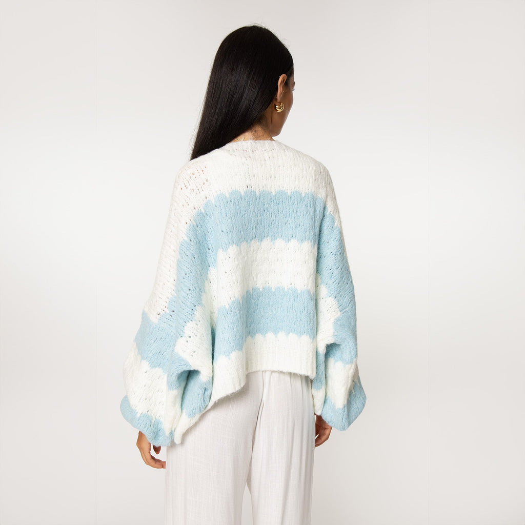 Cardigan oversize à rayures audacieuses