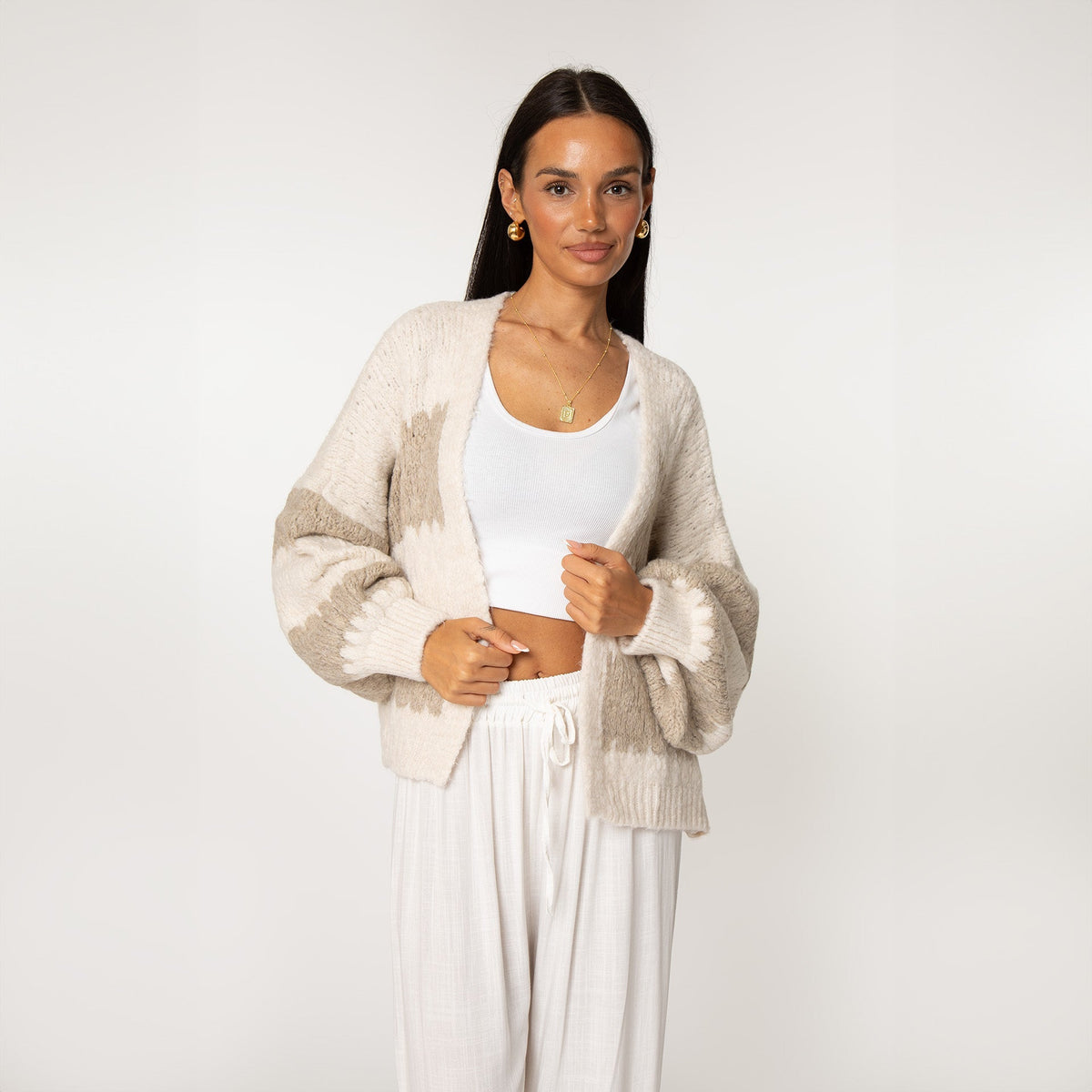 Cardigan oversize à rayures audacieuses
