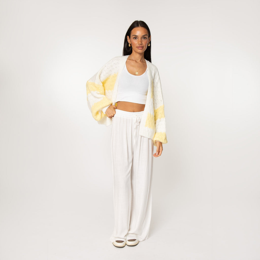 Cardigan oversize à rayures audacieuses