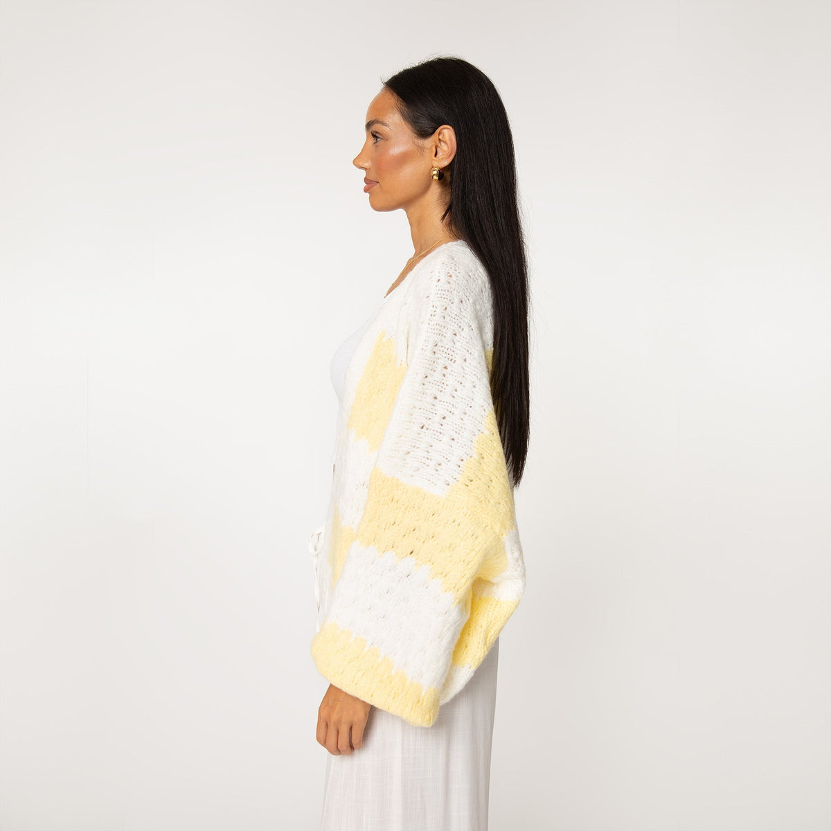 Cardigan oversize à rayures audacieuses