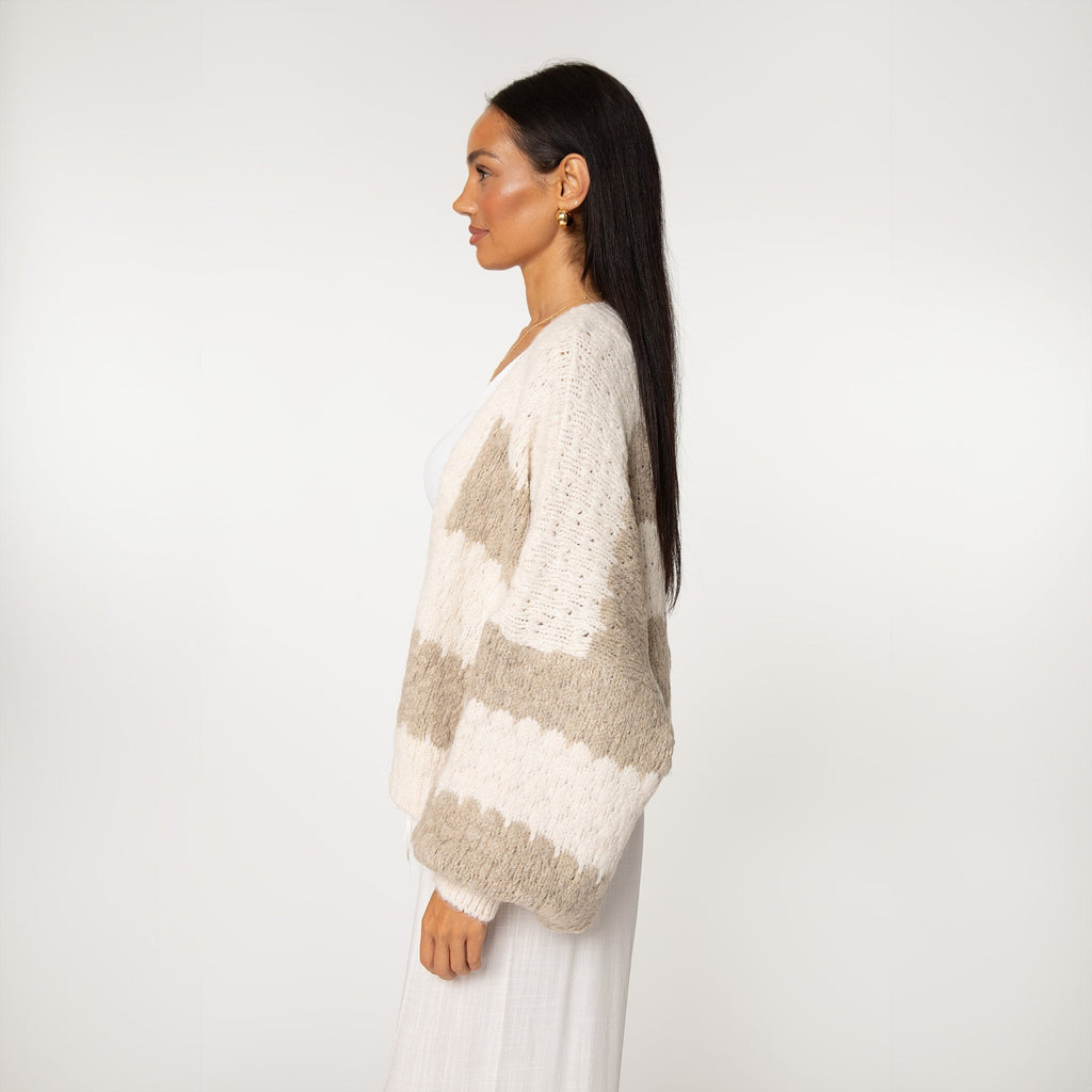 Cardigan oversize à rayures audacieuses
