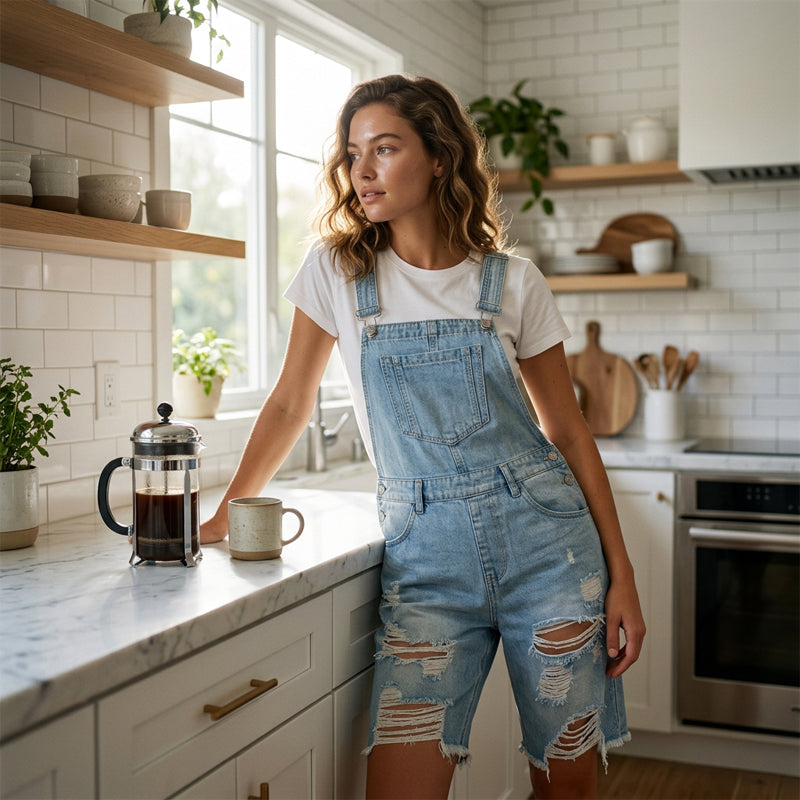✨🛍️Nouveauté : Salopette short classique en denim