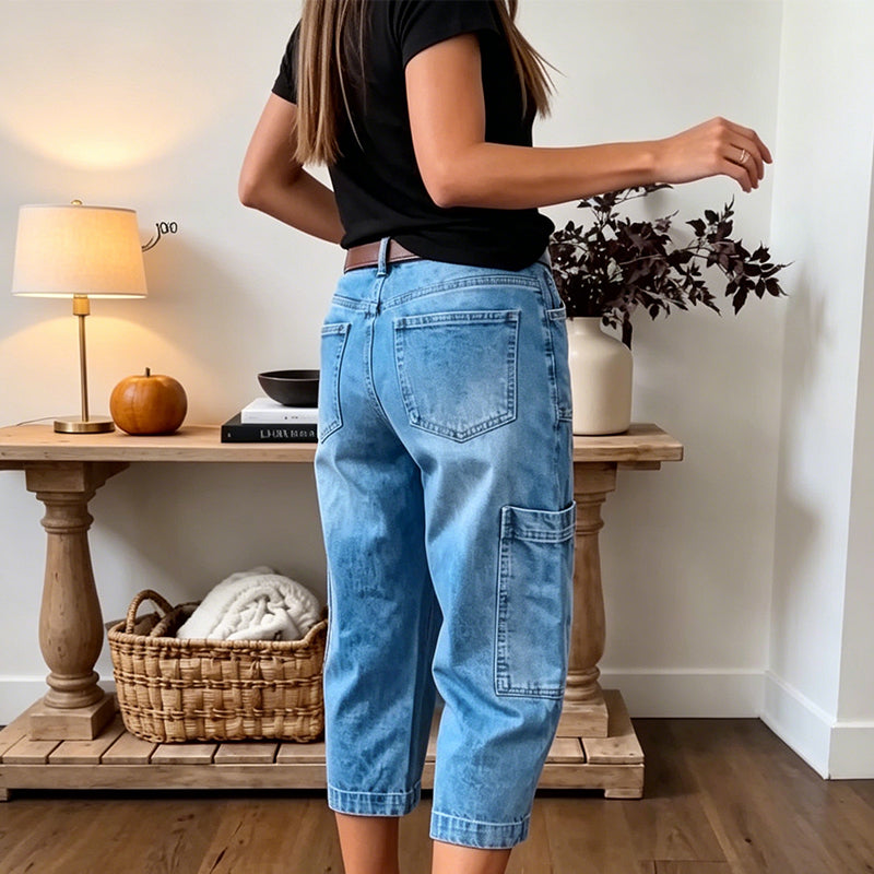 Jean décontracté stretch pour femme, coupe raccourcie – confortable au quotidien