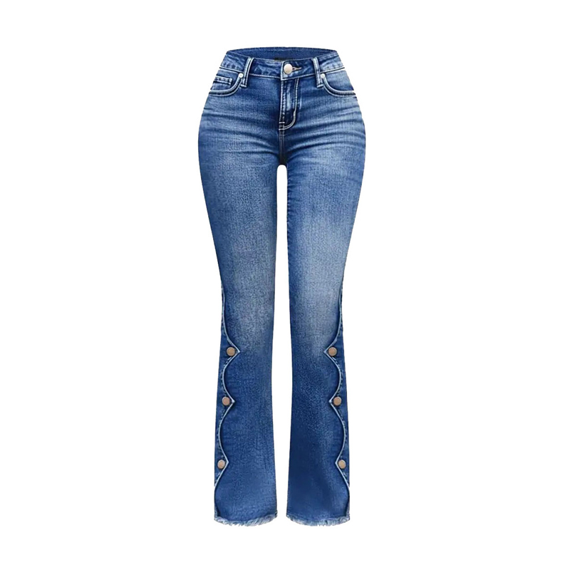 ⏰ Dernier jour des soldes – 50 % de réduction 💃 Jean flare taille haute effet usé pour femme
