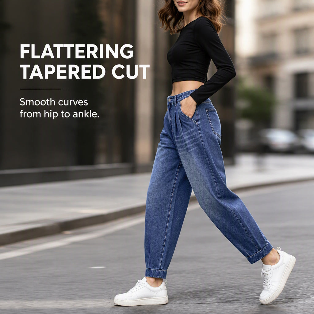 ⏰ Dernier jour des soldes : -50 % sur les pantalons sarouel en denim taille haute pour femmes 💃