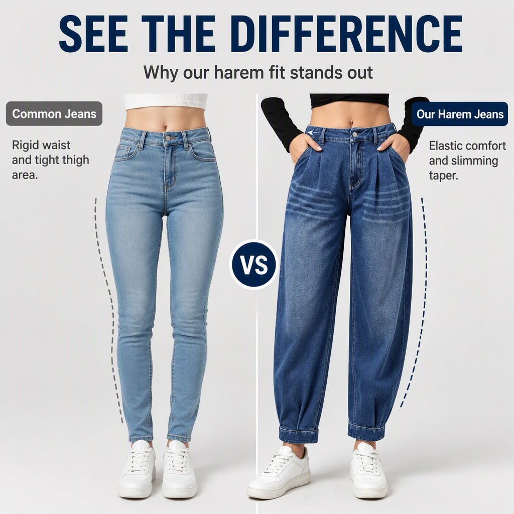 ⏰ Dernier jour des soldes : -50 % sur les pantalons sarouel en denim taille haute pour femmes 💃