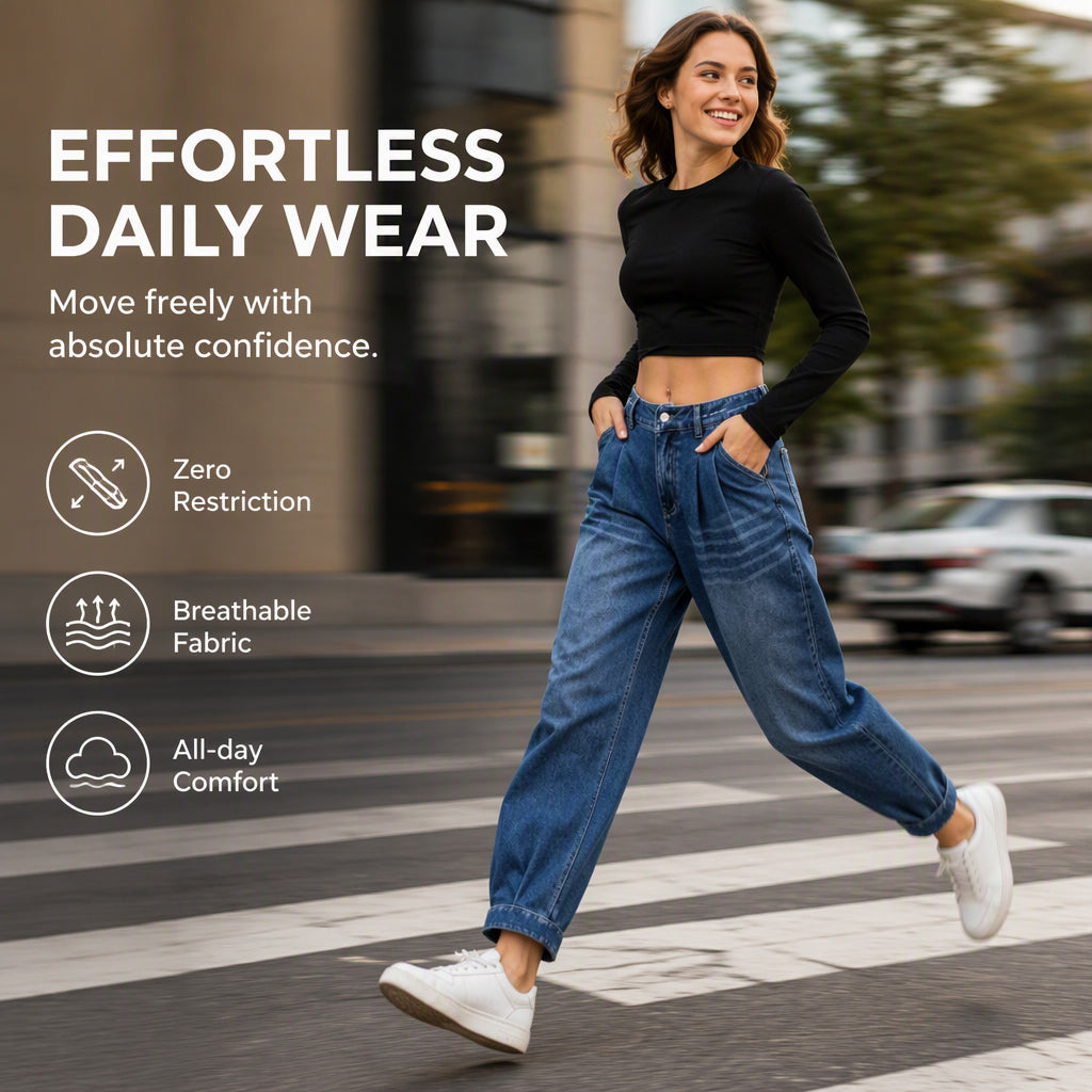 ⏰ Dernier jour des soldes : -50 % sur les pantalons sarouel en denim taille haute pour femmes 💃