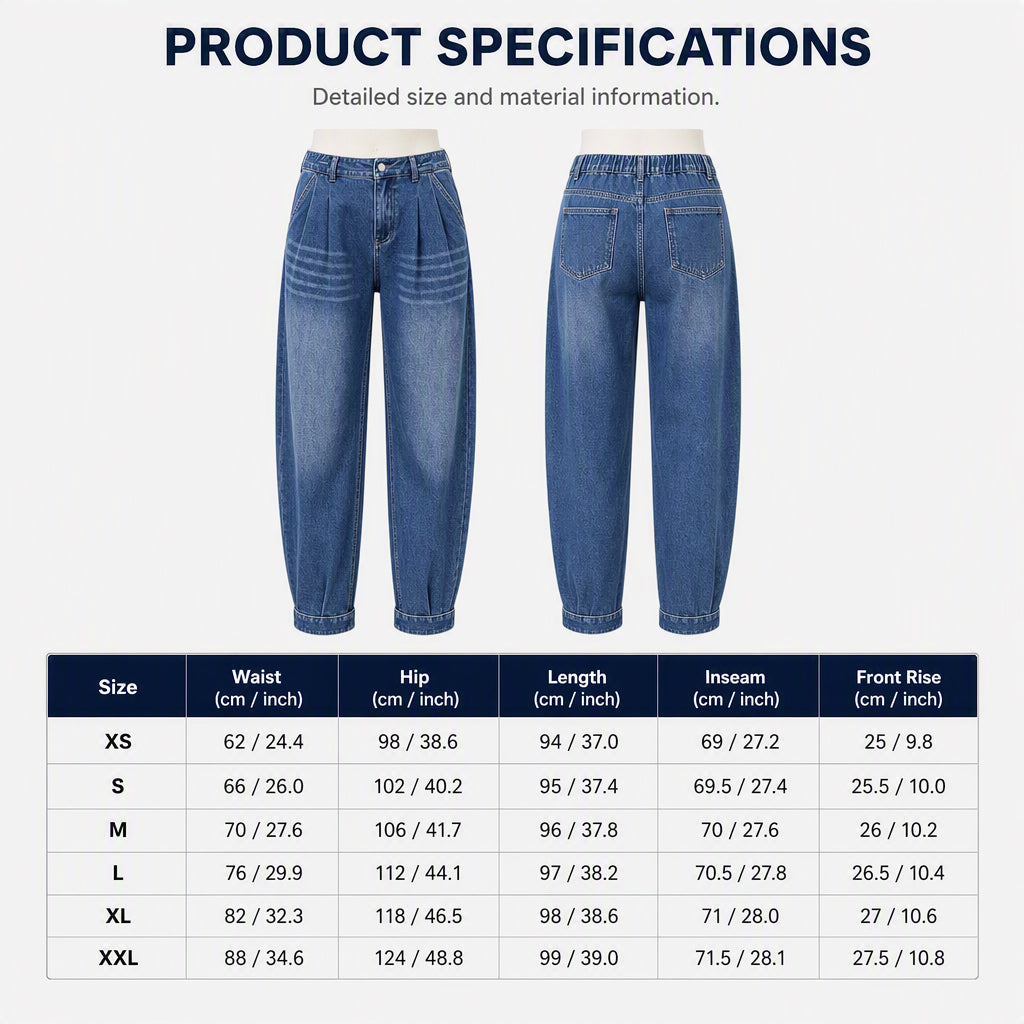 ⏰ Dernier jour des soldes : -50 % sur les pantalons sarouel en denim taille haute pour femmes 💃