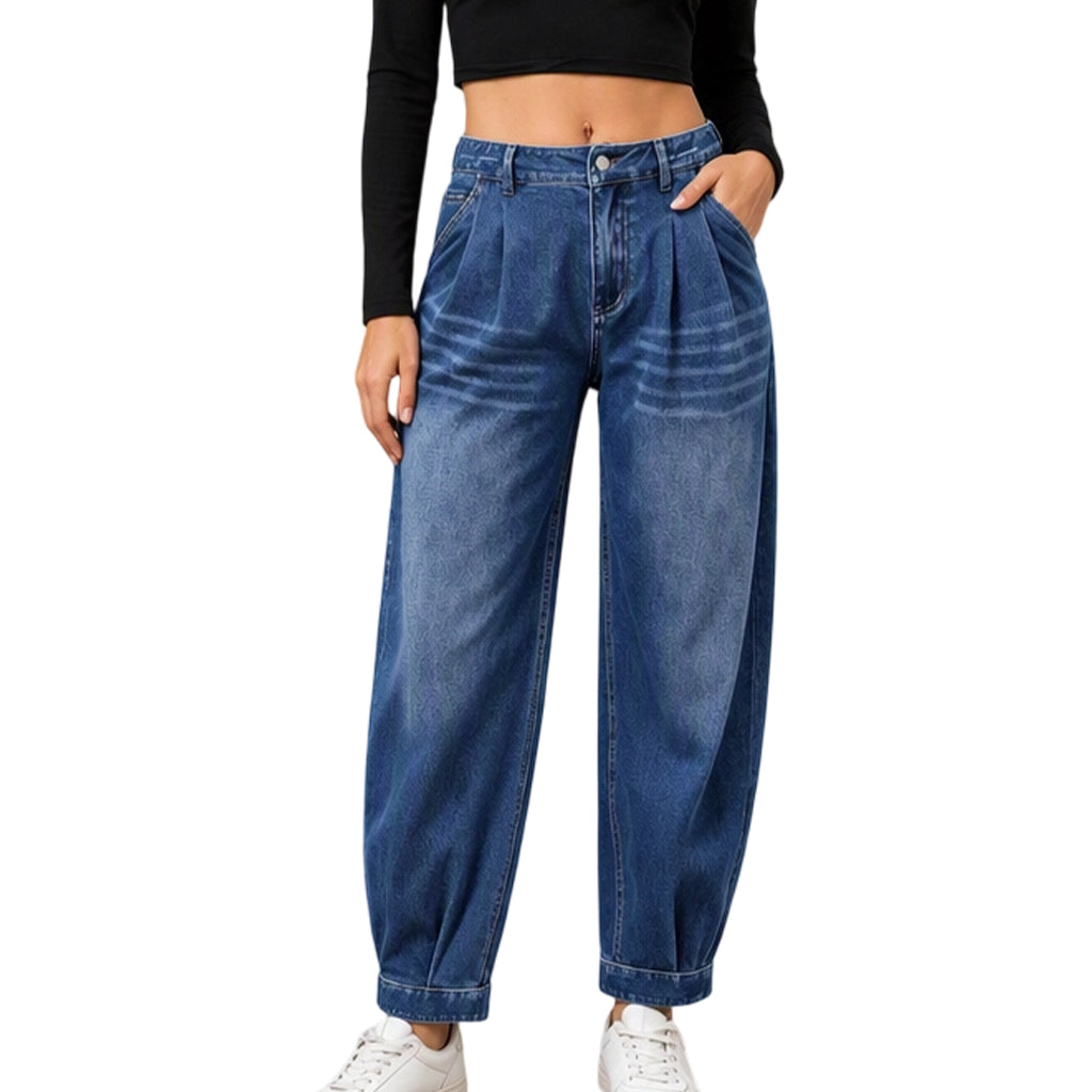 ⏰ Dernier jour des soldes : -50 % sur les pantalons sarouel en denim taille haute pour femmes 💃