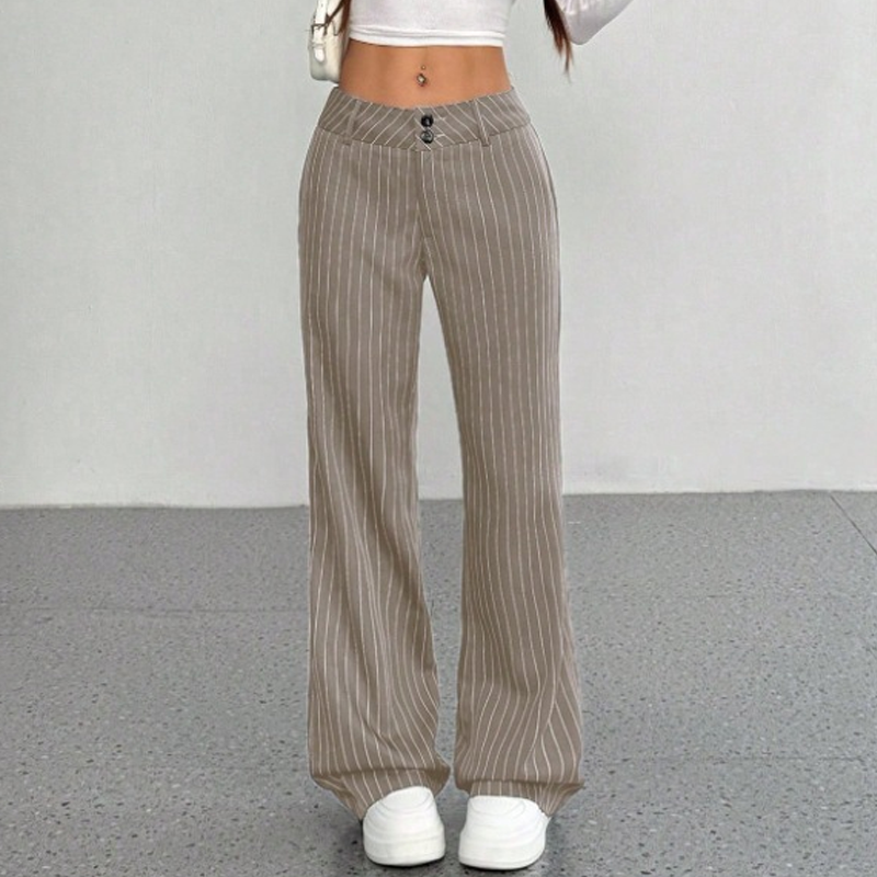 👖 Pantalon évasé rayé pour femme – Coupe flatteuse et élégance sans effort