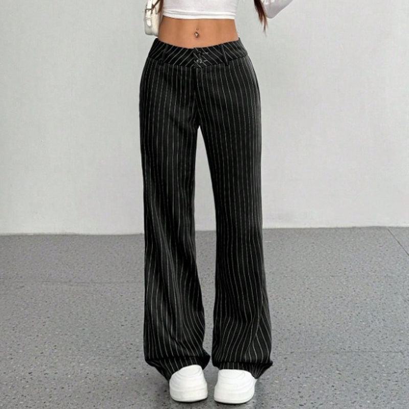 👖 Pantalon évasé rayé pour femme – Coupe flatteuse et élégance sans effort