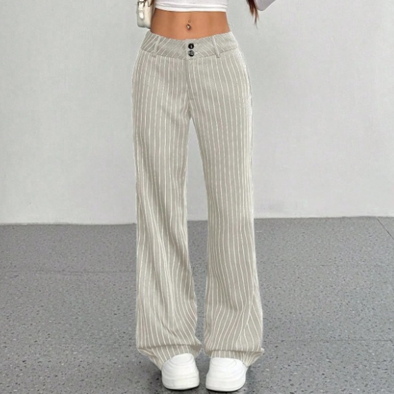 👖 Pantalon évasé rayé pour femme – Coupe flatteuse et élégance sans effort