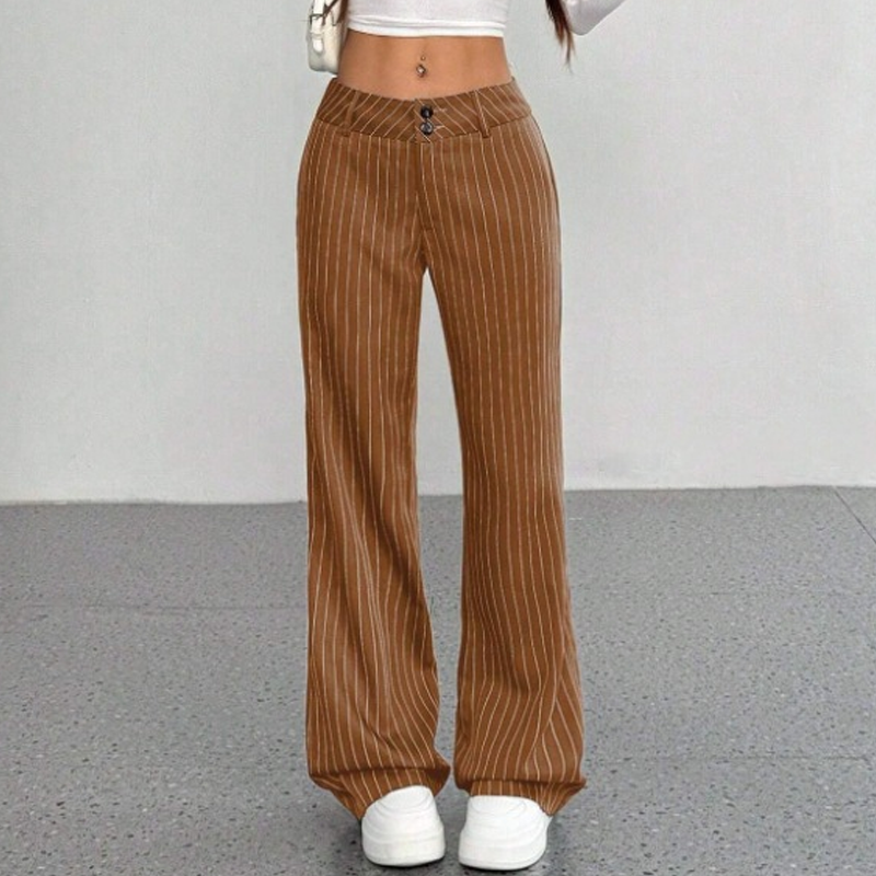 👖 Pantalon évasé rayé pour femme – Coupe flatteuse et élégance sans effort