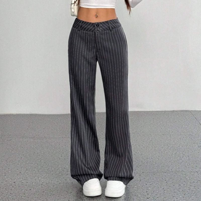 👖 Pantalon évasé rayé pour femme – Coupe flatteuse et élégance sans effort