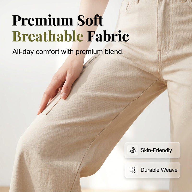 Pantalon cargo pour femme taille haute à jambes larges avec poches utilitaires