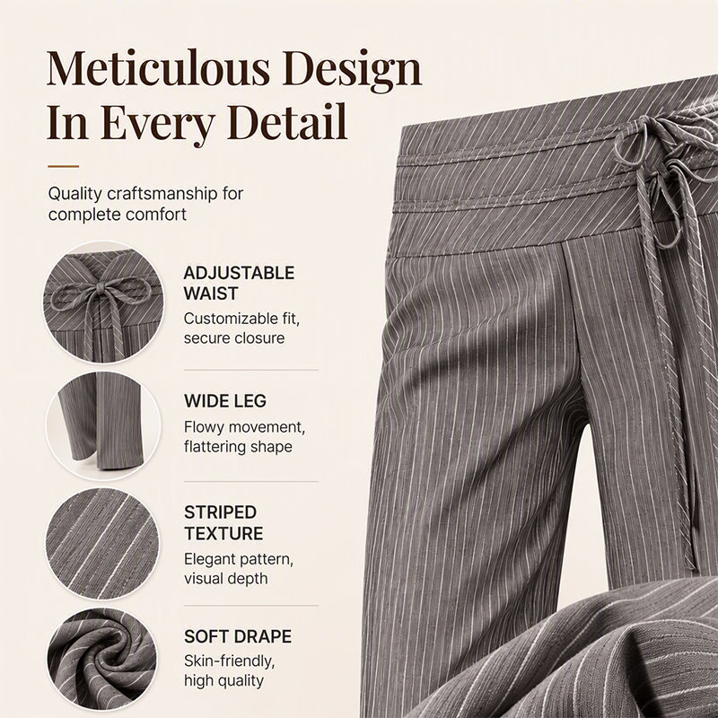 ✨ Style quotidien sans effort | Pantalon décontracté rayé à jambes larges pour femme