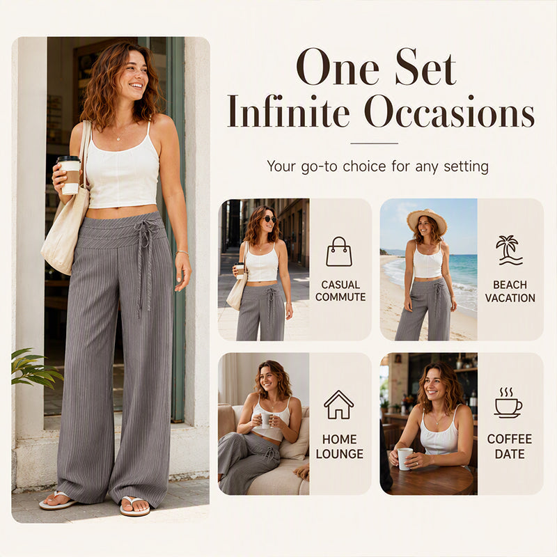 ✨ Style quotidien sans effort | Pantalon décontracté rayé à jambes larges pour femme